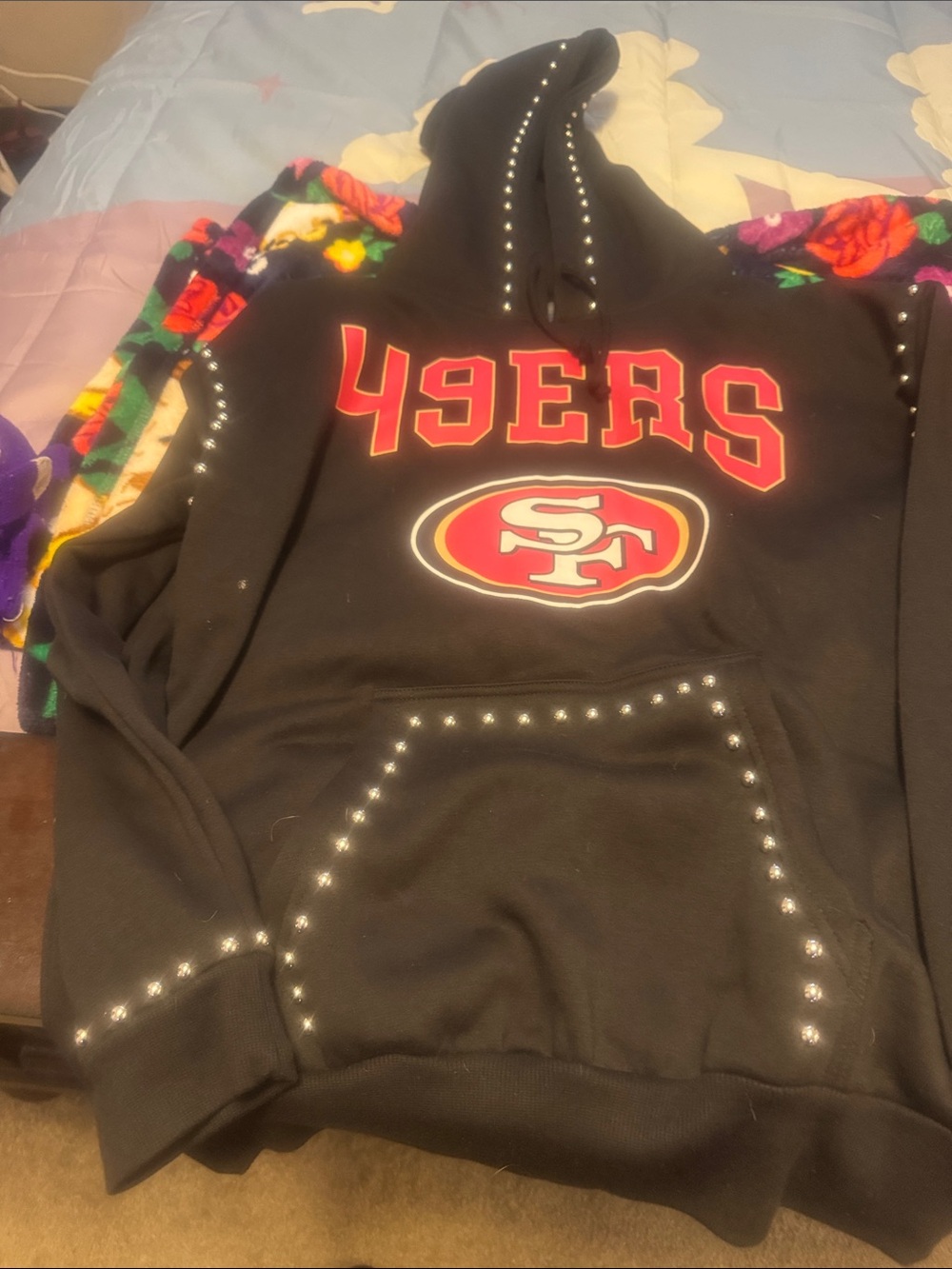 Black Studded Hoodie